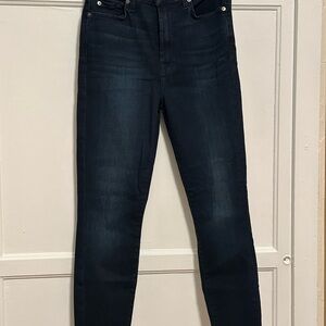 7 For All Mankind Deep Indigo Ankle Gwenevere High Waist Jeans